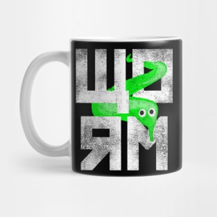 Green Worm On A String Meme Retro Style Magic Fuzzy Worm Mug